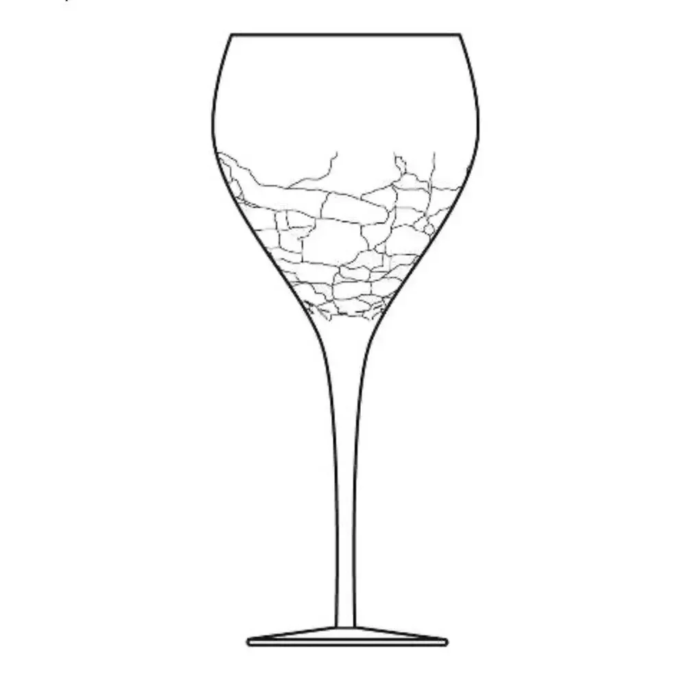 Pier 1 “Reflections” Set of 3 Crackled Wine Glasses 9 1/4” 12oz